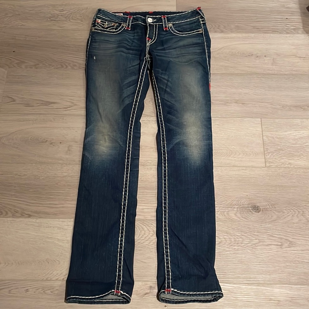 Women’s True Religion BILLY SUPER T Jeans W/ Red Design - Size 29